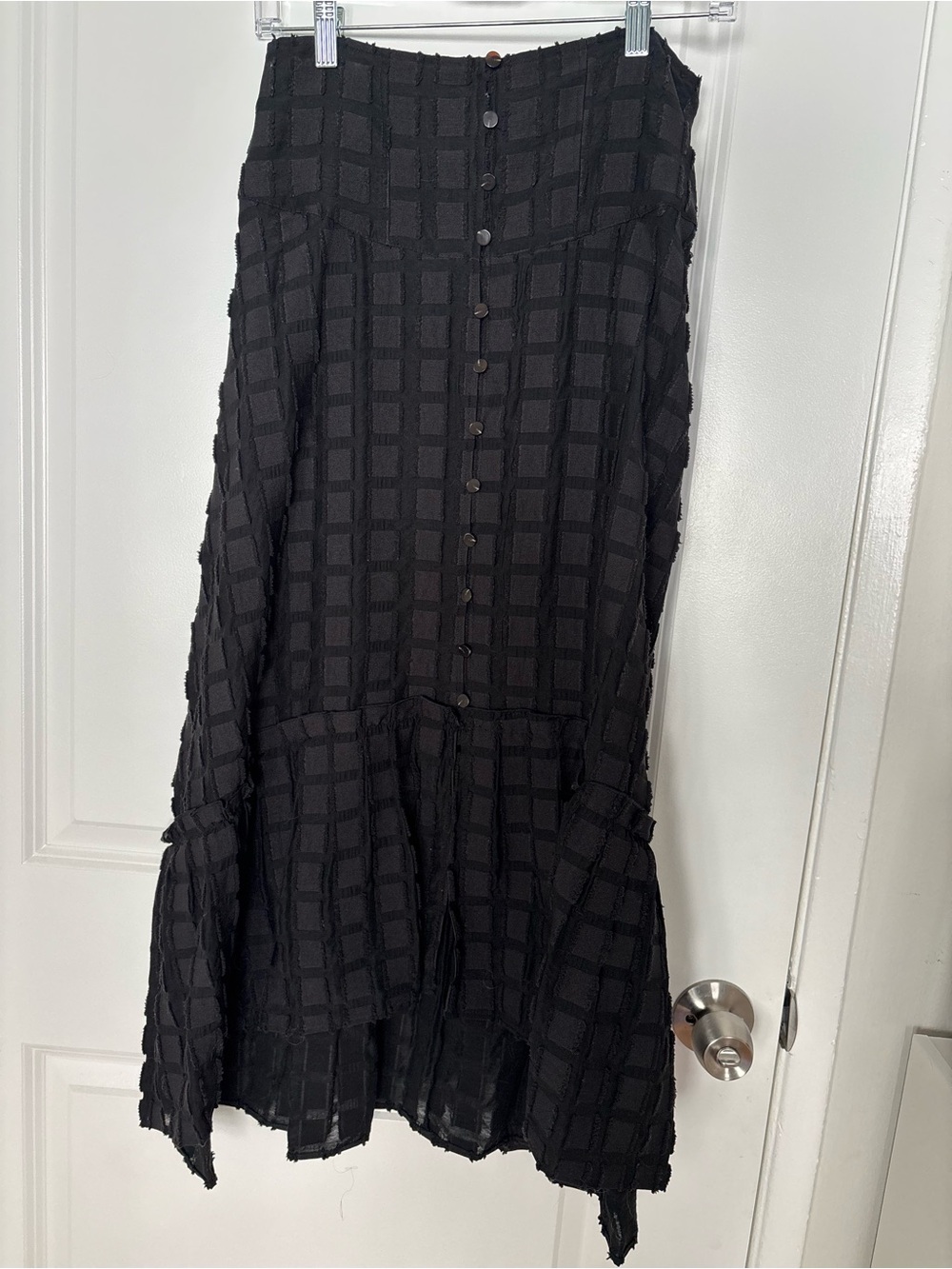 Maeve Black Textured Button-Front Skirt